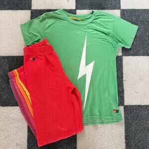 Aviator Nation Kids PLAY Shirt Sweatpants Set Sz 12